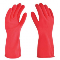 Guantes de látex rojo vinil